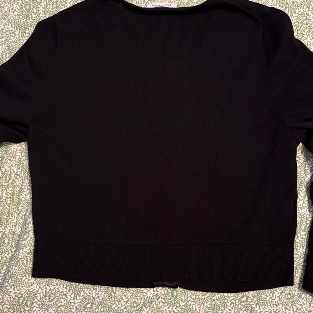 Calvin Klein Black Cardigan Sweater Toggle Closures Very Beautiful and Classic - Picture 6 of 6